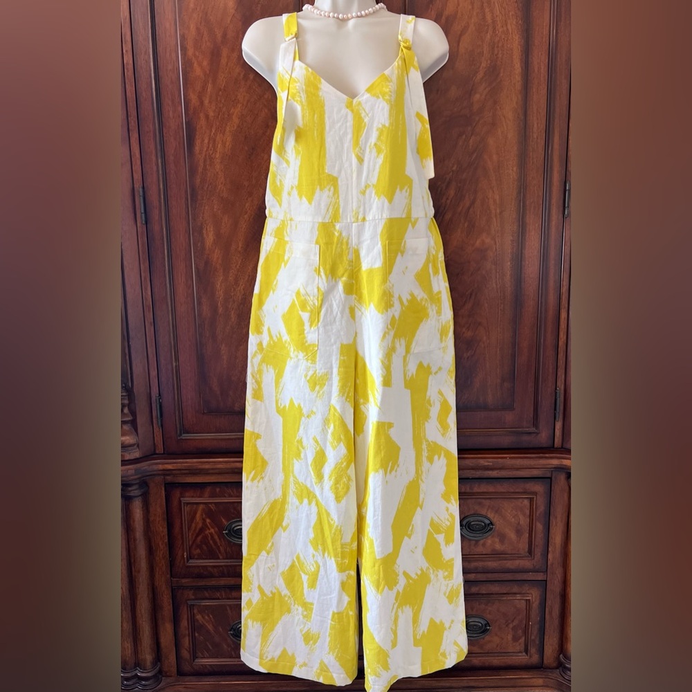 NWT Du Paradis Chic Yellow and White Jumpsuit- from Anthropologie